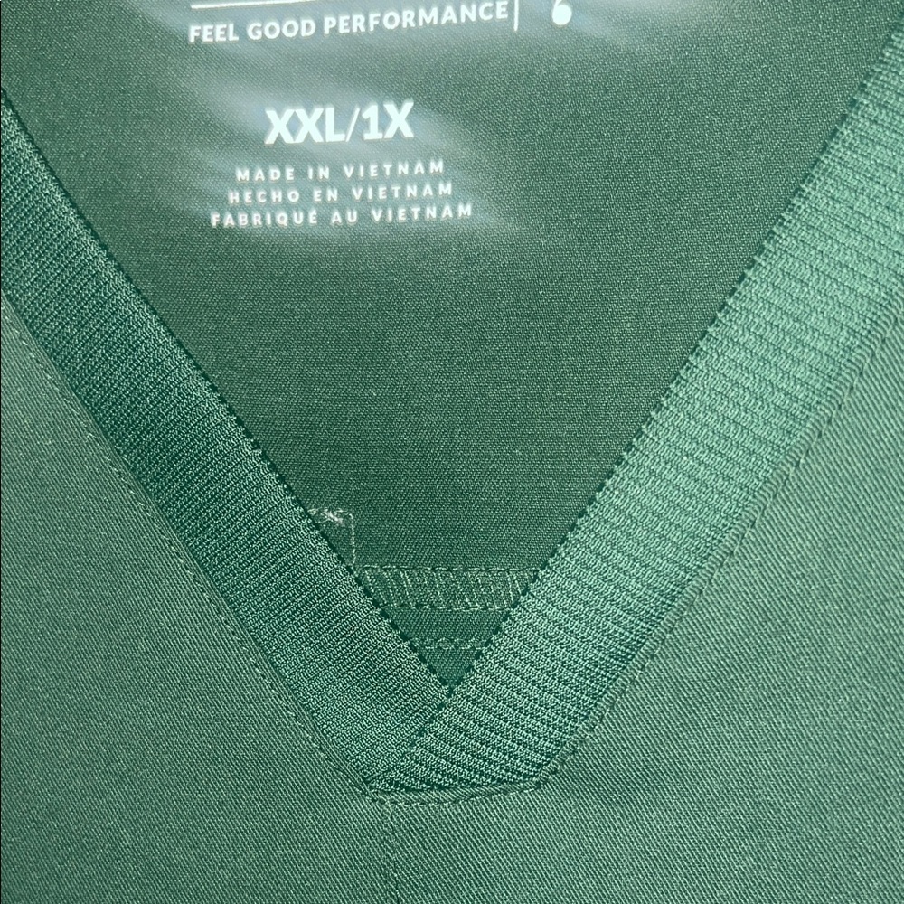 Fabletics Forest Green V-Neck Medical Scrub Top - Picture 3 of 3